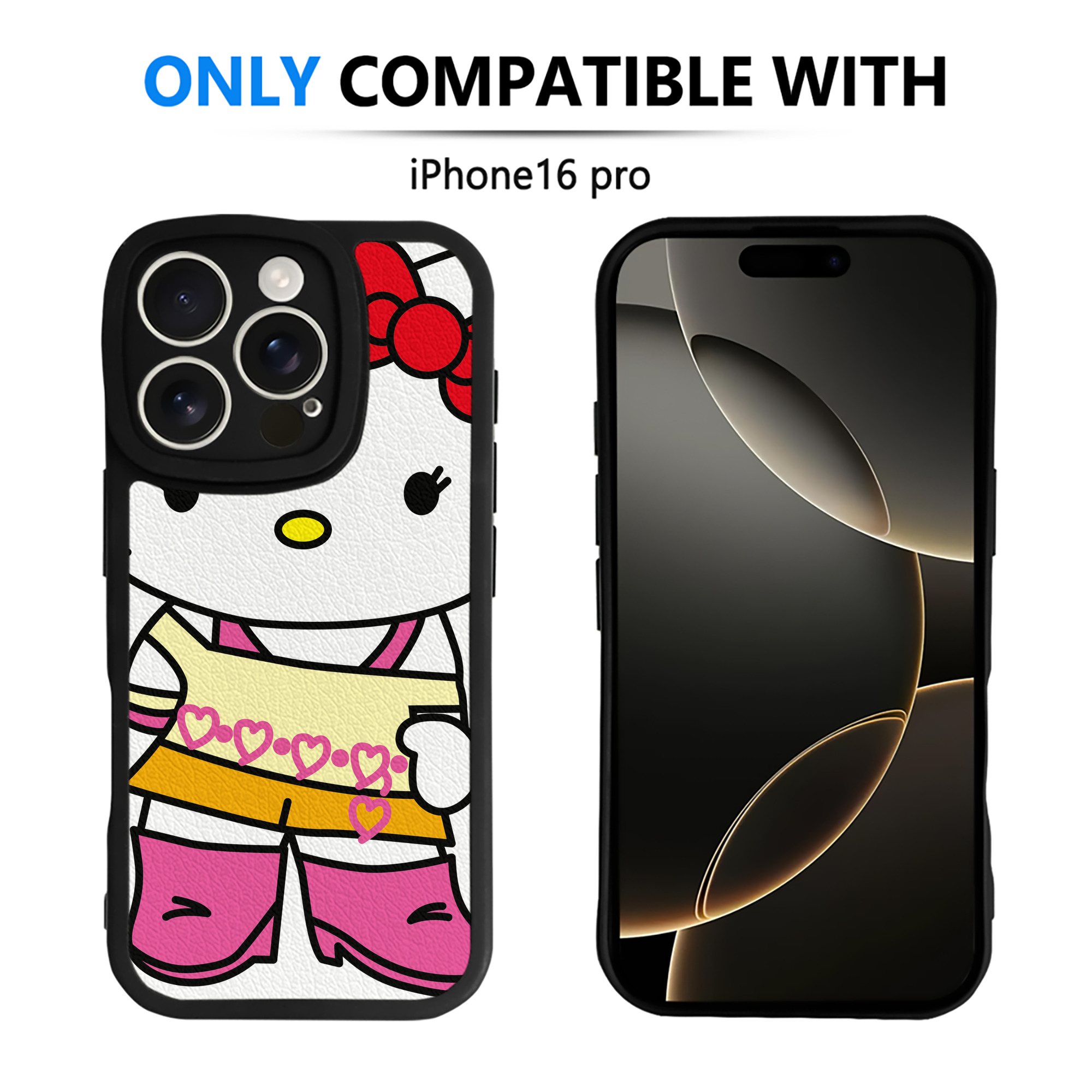 （画像用） Hello Kitty ハローキティ 【iPhone 16シリーズ対応】シリコンスマホケース（レザー調） 材質：シリコン